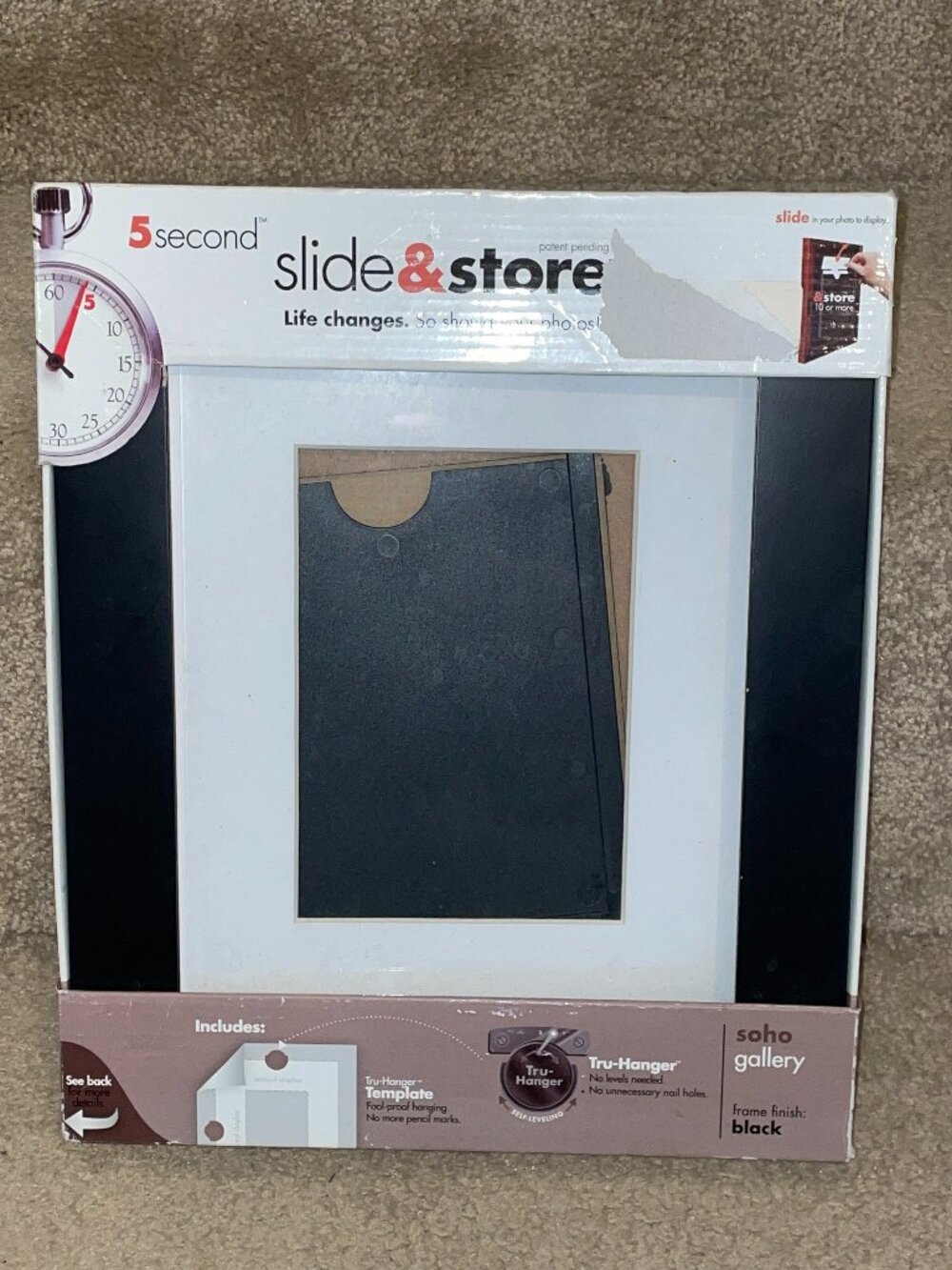 NEW 5 x 7 SLIDE & STORE Picture Frame Store Up To 10 Pictures